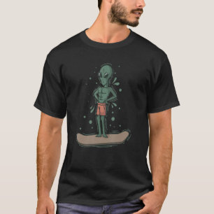 Alien while SUP or Surfing T-Shirt