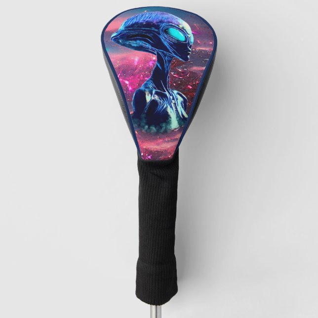 Alien Wisdom Psychedelic Scifi Art Golf Head Cover (Front)