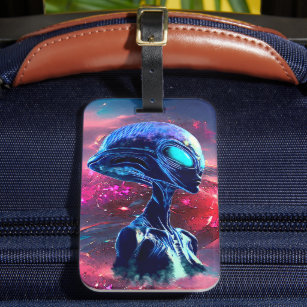Alien Wisdom Psychedelic Scifi Art Luggage Tag