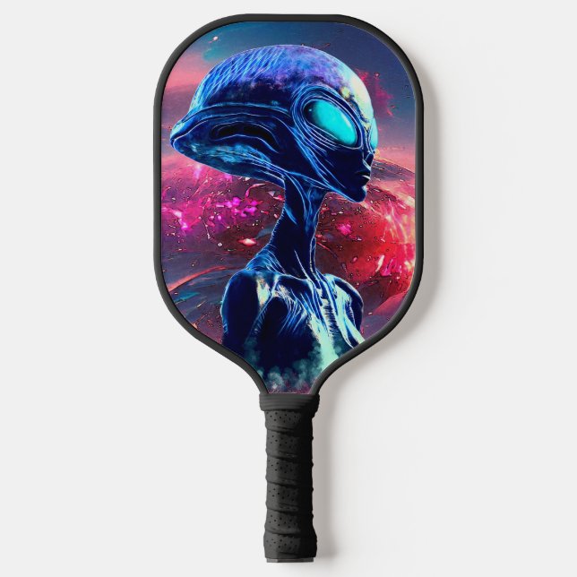 Alien Wisdom Psychedelic Scifi Art Pickleball Paddle (Front)