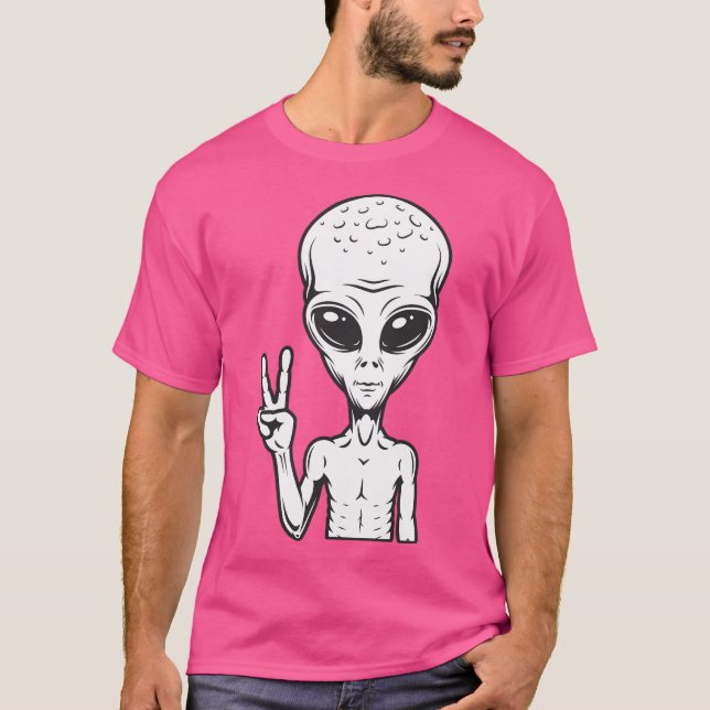 Alien With Peace Sign Shirt (Front)