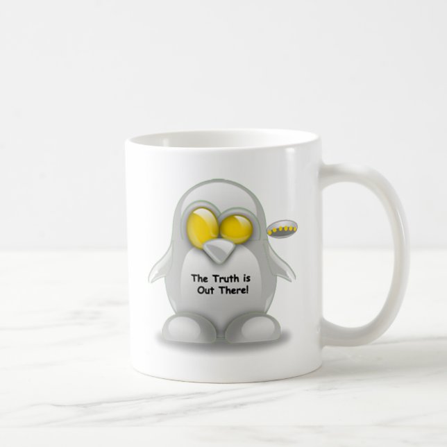 Alien with UFO Tux Coffee Mug (Right)