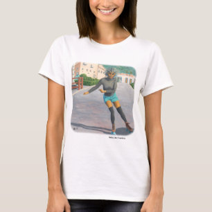 Alien Woman Roller Skating Fantasy Art T-Shirt