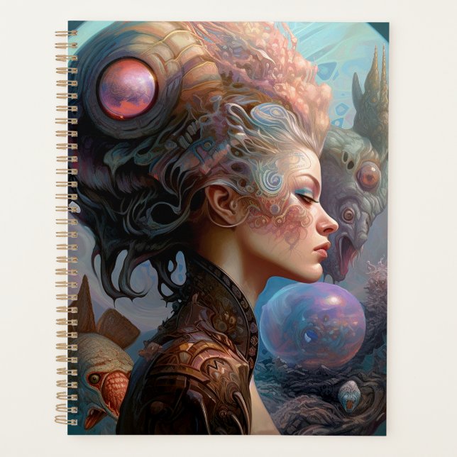 Alien Woman Surreal Science Fiction Art Planner (Front)