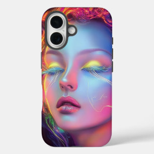Alien Woman with Cosmic Hair  iPhone 16 Case