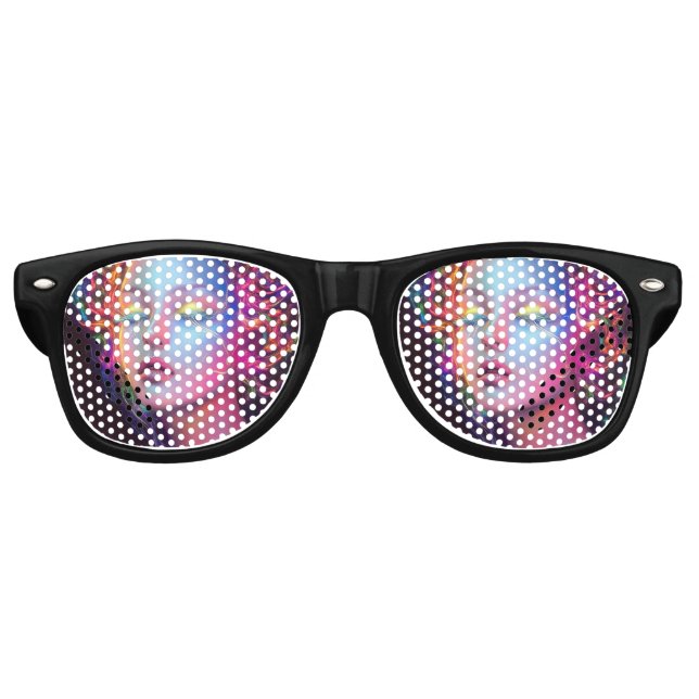 Alien Woman with Cosmic Hair  Retro Sunglasses (Front)