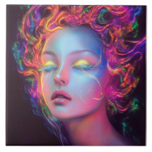 Alien Woman with Cosmic Hair 