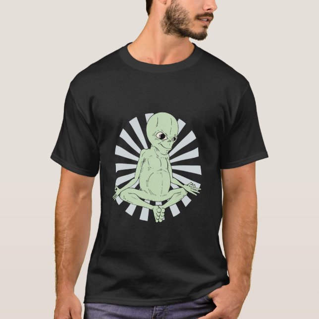 Alien Yoga Namaste T-Shirt (Front)