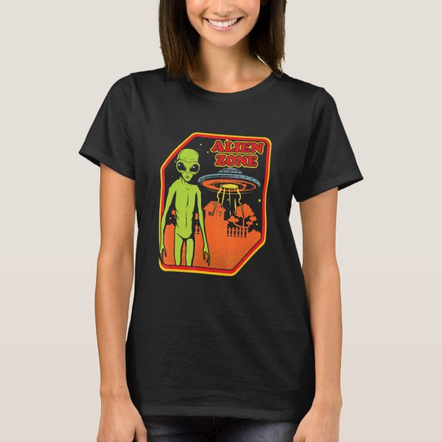 Alien Zone Extraterrestrial Ufo Spaceship Paranorm T-Shirt (Front)
