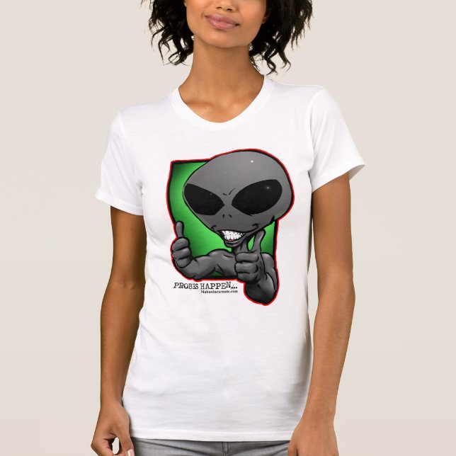 aliengray-smiley-thumbsup-wimmin-tshirt T-Shirt (Front)