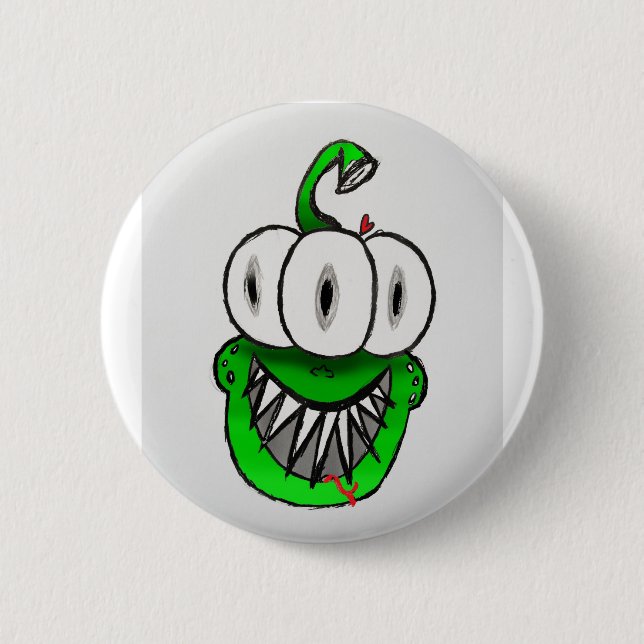 AlienHead 6 Cm Round Badge (Front)