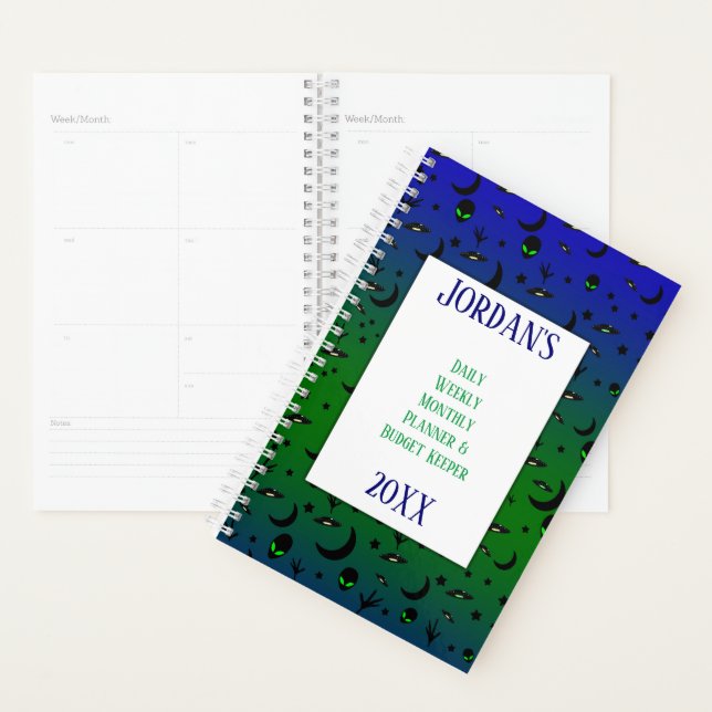 Aliens and Spaceships Daily Budget Planner (Display)