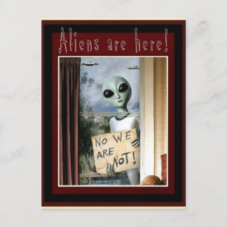 Aliens are here! - postcard
