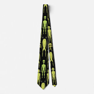 Aliens are here. Retro pattern Tie