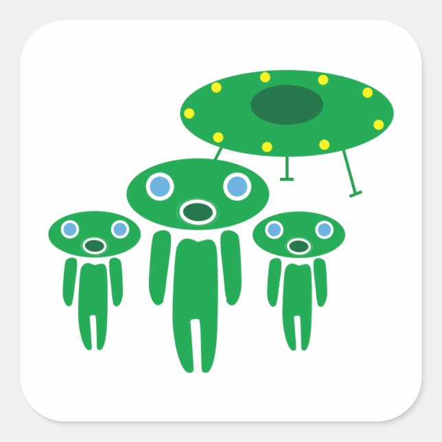Aliens arrival square sticker (Front)