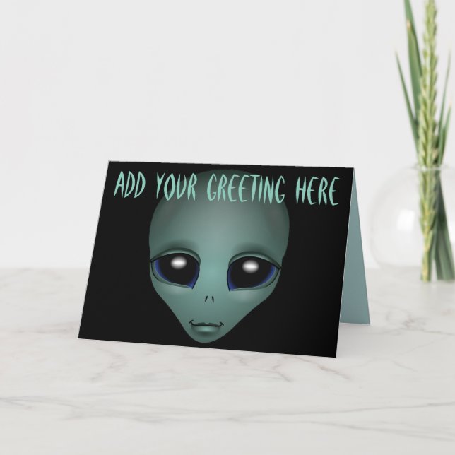 Aliens Art Cards Invitations Custom Halloween Card (Front)