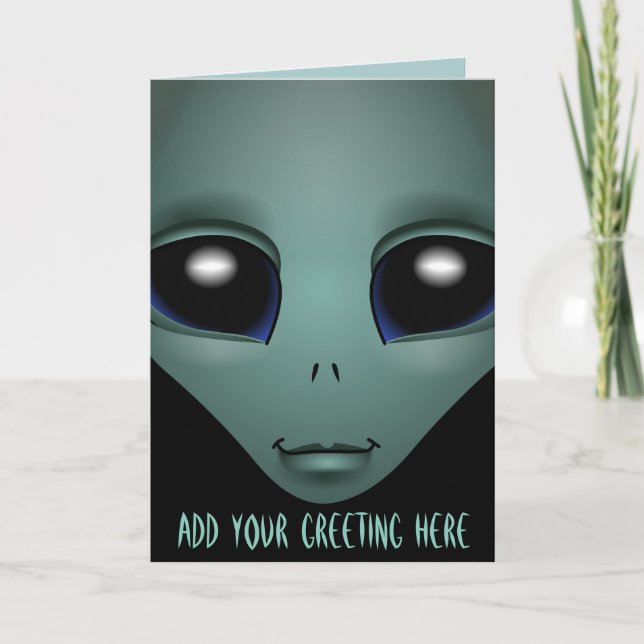 Aliens Art Cards Invitations Custom Halloween Card (Front)