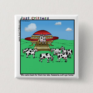 Aliens Cows 15 Cm Square Badge