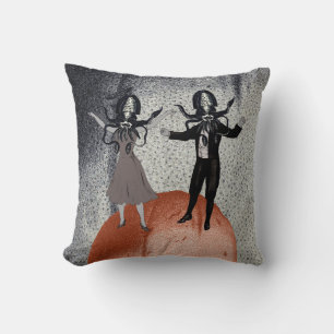 Aliens dance celebration cushion