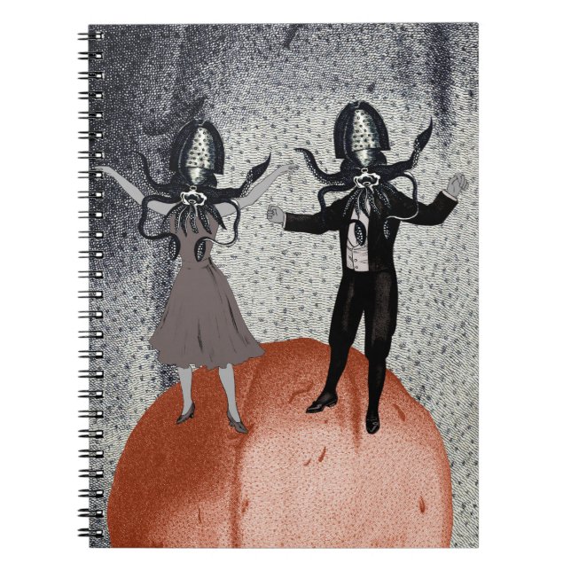 Aliens dance celebration spiral notebook (Front)