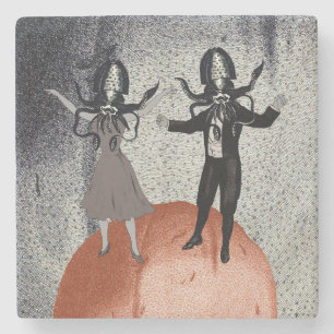 Aliens dance celebration stone coaster