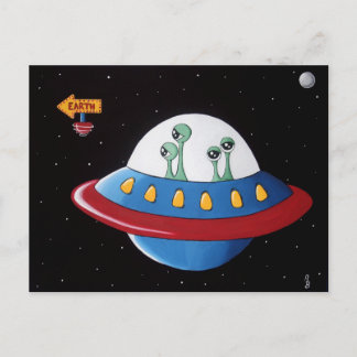 Aliens Earth or Bust! Postcard