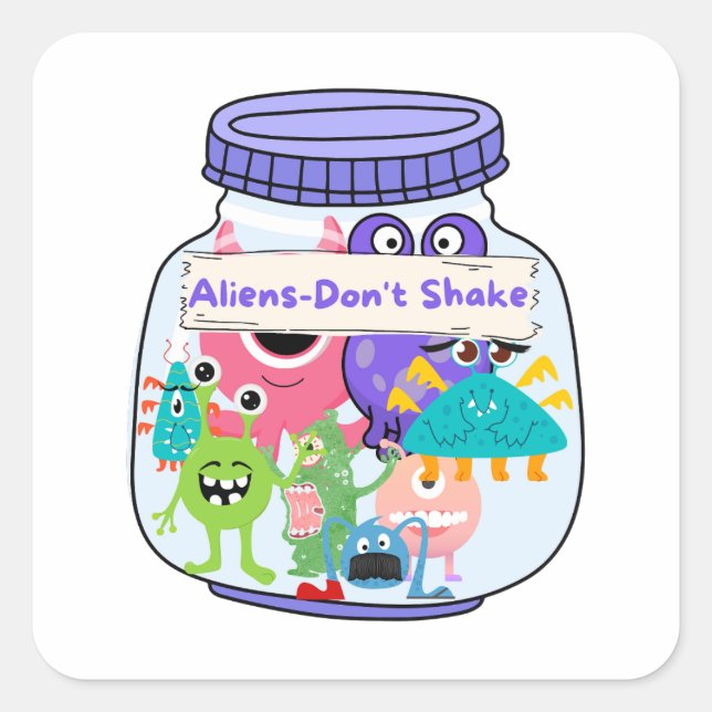 Aliens in a Jar Square Sticker (Front)