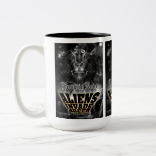 Aliens Invade 4 Beer Galaxy Attack Two-Tone Coffee Mug