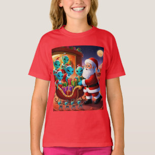 Aliens packing santas sleigh T-Shirt