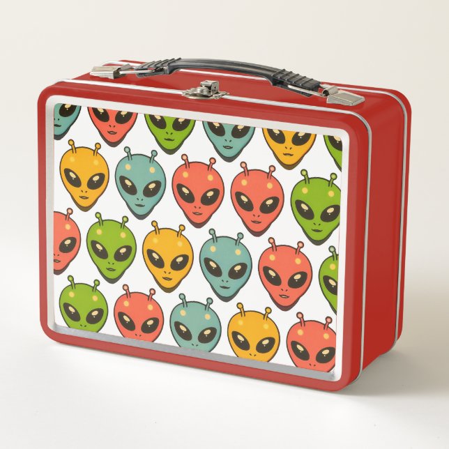 Aliens Pattern Metal Lunchbox (Front)
