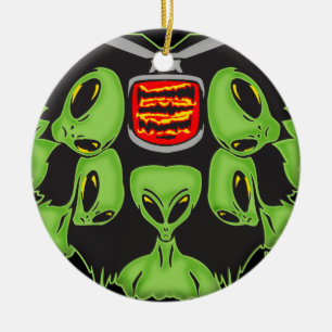Aliens Probing Your Body Ceramic Tree Decoration