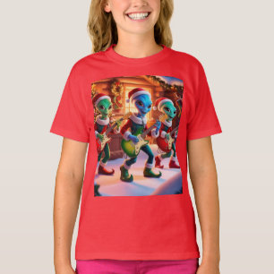 Aliens rocking at chritmas T-Shirt
