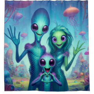 Aliens Shower Curtain