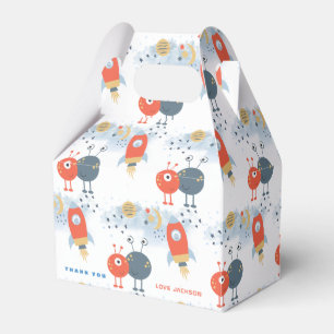 Aliens Space Pattern Thank You Boy Birthday Party Favour Box