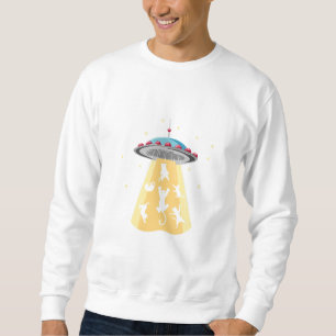 aliens spaceship cats cats lover design sweatshirt