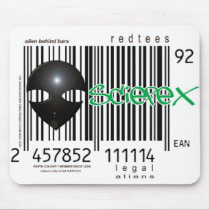 Aliens Station barcode Mouse Pad