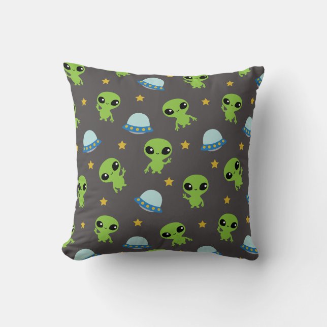 Aliens Throw Pillow (Front)
