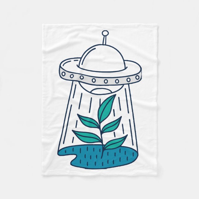 Aliens UFO Fleece Blanket (Front)