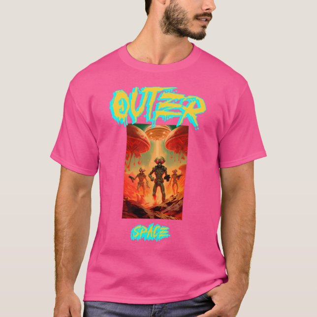 Aliens Ufo Invading From Outer Space T-Shirt (Front)