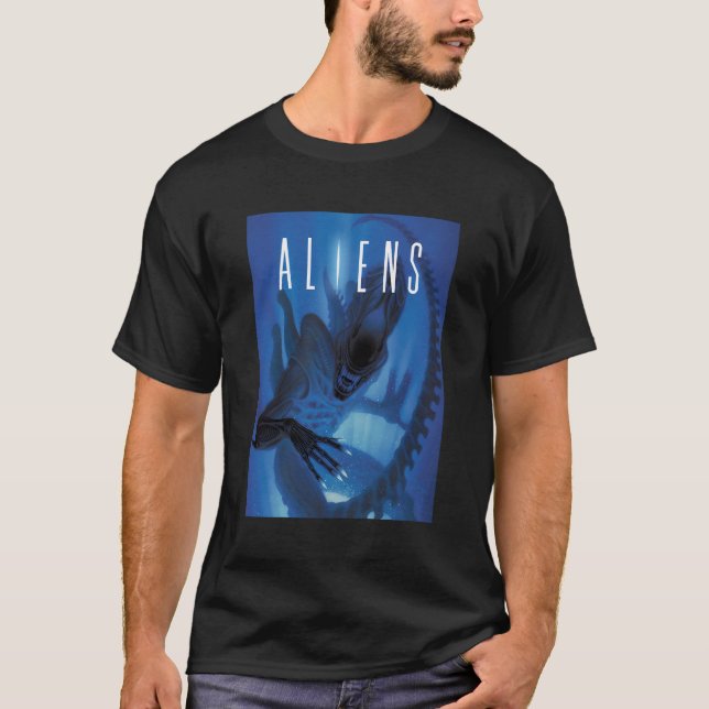 Aliens Xenomorph Blue Light T-Shirt (Front)
