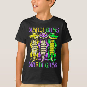 Aligator Crocodiles Louisiana Mardi Gras Carnival T-Shirt