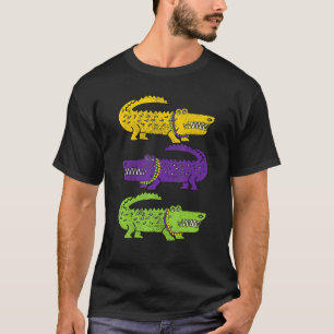 Aligator Crocodiles Louisiana Mardi Gras Party Par T-Shirt