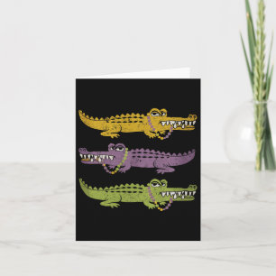 Aligator Crocodiles Mardi Gras Louisiana Men Women Card