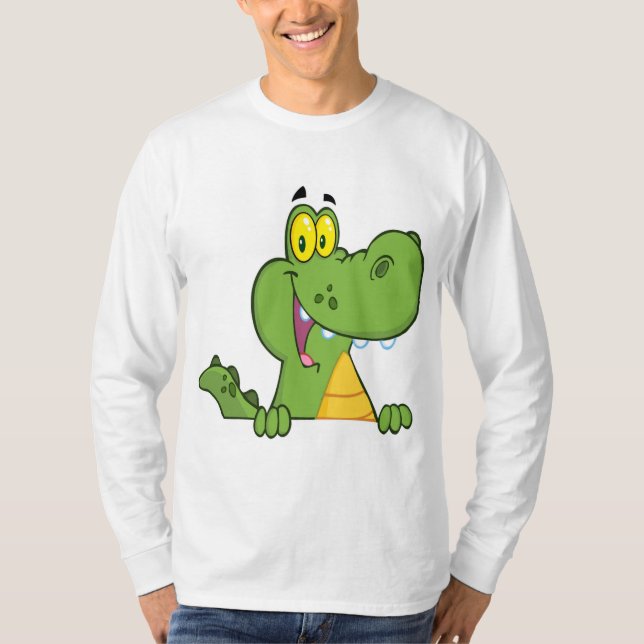 Aligator Or Crocodile Over A Sign T-Shirt (Front)
