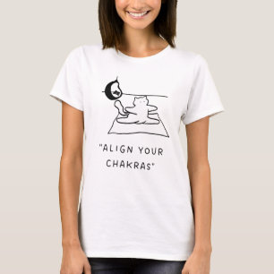 Align Your Chakras Yoga Cat Illustration T-Shirt