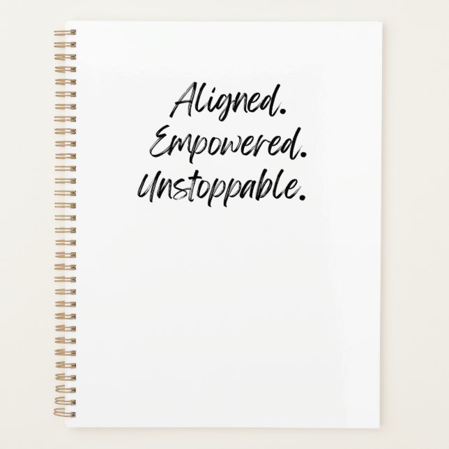 Aligned. Empowered. Unstoppable. Planner (Front)