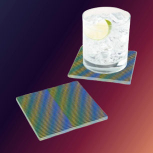 Aligned Energy   Abstract Lines Glass Coaster