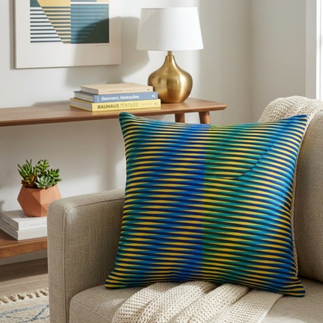 Aligned Energy | Abstract Lines Throw Pillow (Creator Uploaded)