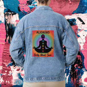 "Aligning Body Mind Soul" Chakra Meditation & Yoga Denim Jacket