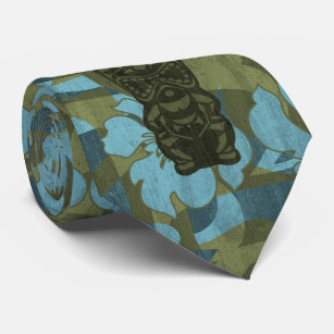 Ali'i Refuge Tiki Hibiscus Two-sided Printed Tie